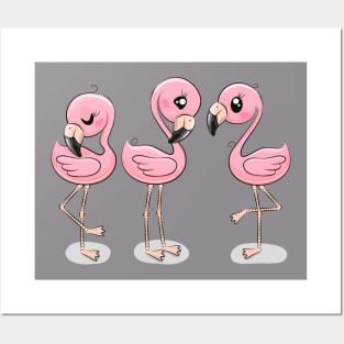 Cute Flamingos Posters and Art